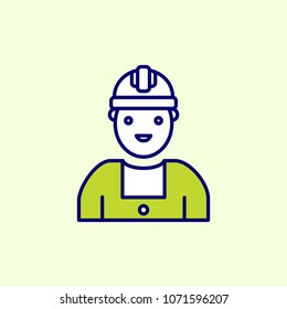 Labour day icon with light background with green theme icon