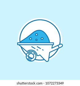 Labour day icon with light background with blue theme icon