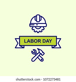 Labour day icon with light background with green theme icon