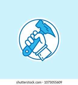 Labour day icon with light background with blue theme icon