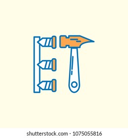 Labour day icon with light background with orange theme icon