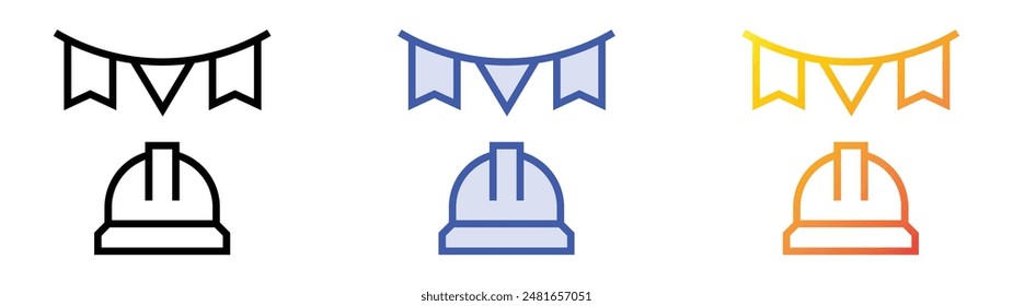 icono del día del trabajo. Diseño de estilo de relleno lineal, azul y degradado aislado sobre fondo blanco