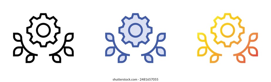 labour day icon. Linear, Blue Fill and Gradient Style Design Isolated On White Background
