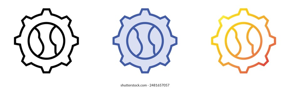 Symbol für den Arbeitstag. Lineares, blaues Füllungs- und Verlaufsstil-Design auf weißem Hintergrund