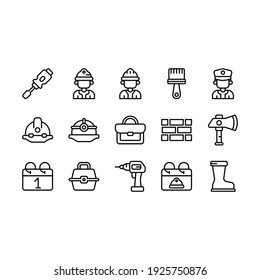 Labour Day icon set for app or business web