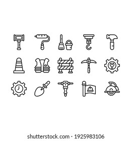 Labour Day icon set for app or business web