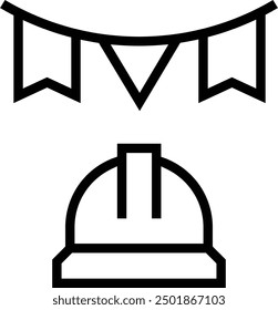 labour day icon. Thin linear style design isolated on white background