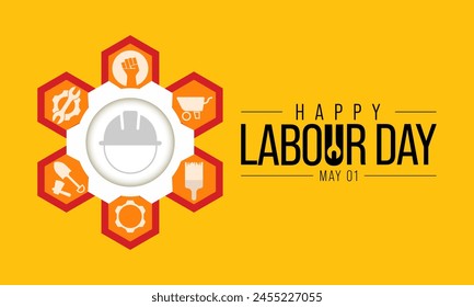 Labour day, also known as workers day is observed every year on May 1st, it is an annual holiday to celebrate the achievements of workers. Vector illustration.