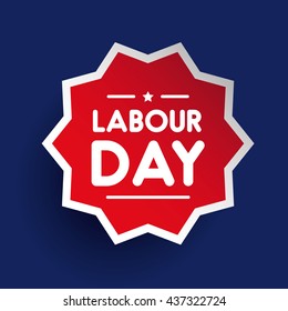 Labour day label star vector