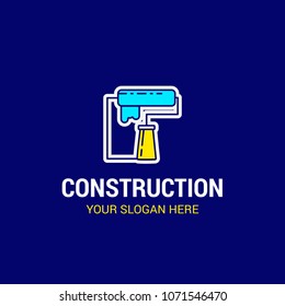 Labour day logo with dark blue background vector 