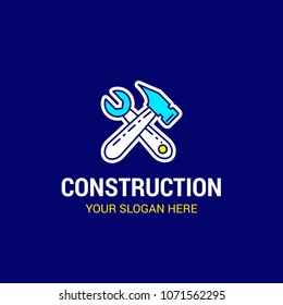 Labour day logo with dark blue background vector 