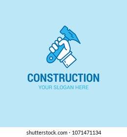 Labour day logo with light blue background vector