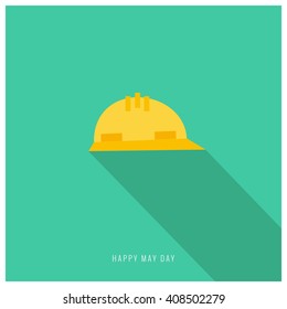 Labour Day May (Flat Hard Hat Vector Illustration)