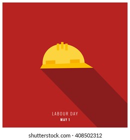 Labour Day May (Flat Hard Hat Vector Illustration)