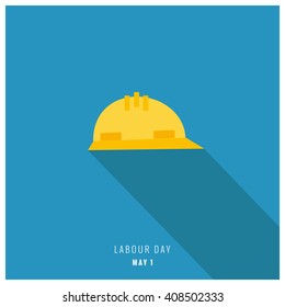 Labour Day May (Flat Hard Hat Vector Illustration)