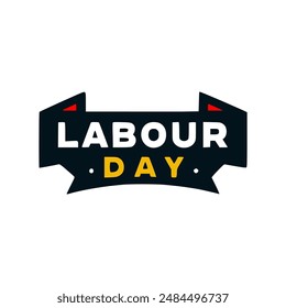 labour day on ribbon tshirt sticker vector illustration template
