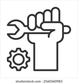 Labour Day Outline Icon Vector Illustration