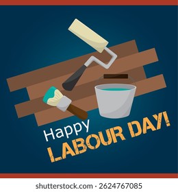 Labour Day painter items. Vector illustration