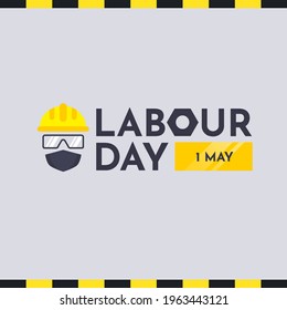 Labour day with safety helmet, safety glasses, respiration protection. in construction background. Protective Equipment