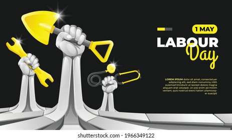 Labour Day with Silver Hands and Yellow Equipments