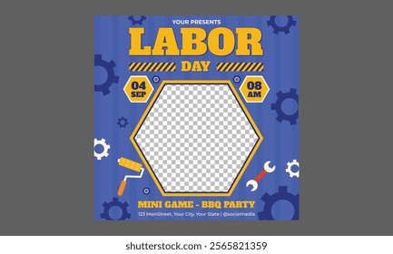 Labour Day Socials Media. American national flag. Happy Labor Day. USA national holiday vector illustration.