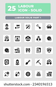 Labour Day Solid Icon Style Design