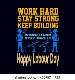 Labour day t shirt design illustration