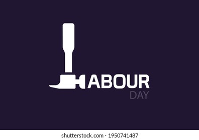 Labour Day typography concept on isolated background. 1st May celebrate on Labour Day is an annual holiday.