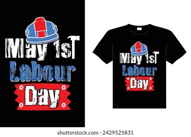 Tipografía del día del trabajo, dibujado a mano Vector, ilustración, diseño de camiseta de letras.