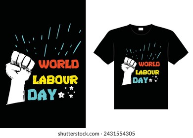 Labour day typography, Hand drawn Vector illustration , lettering t-shirt design.