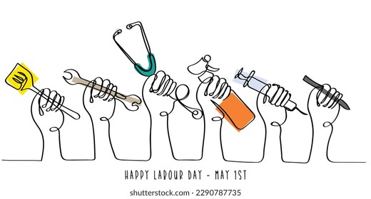 labour day vector art. Group of labours as a builder of nation. Isolated vector art.