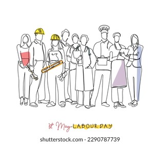 labour day vector art. Group of labours as a builder of nation. Isolated vector art.