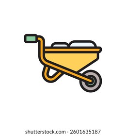 Labour Day Wheelbarrow Icon Vector Illustration