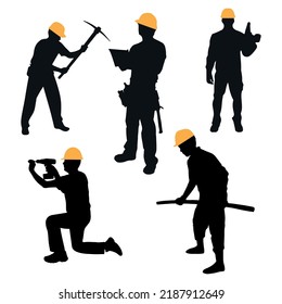 Labour day worker silhouette vector illustration design