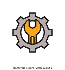 Labour Day Wrench Icon Vector Illustration