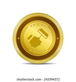 Labour Golden Vector Icon Button