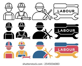Coleção de ícones de trabalho no fundo branco
