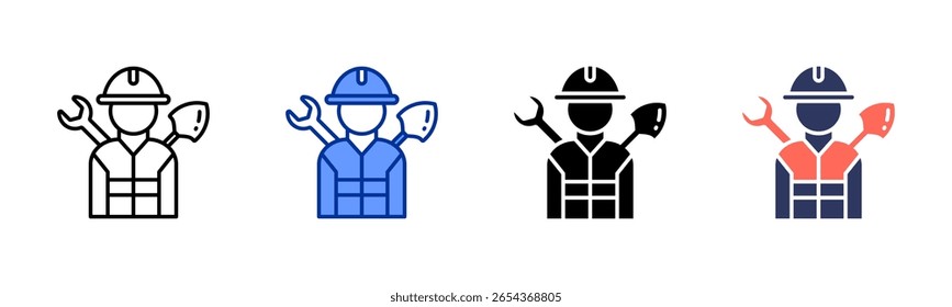 Labour icon sheet multiple style collection