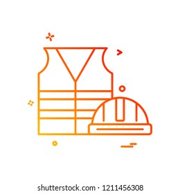 labour jacket helmet icon vector