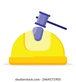 Icono de Derecho laboral. Subtable para colocar en la industria, la construcción, etc.