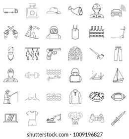 Labour law icons set. Outline set of 36 labour law vector icons for web isolated on white background