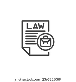 Labour law line icon. linear style sign for mobile concept and web design. Employment law outline vector icon. Symbol, logo illustration. Vector graphics
