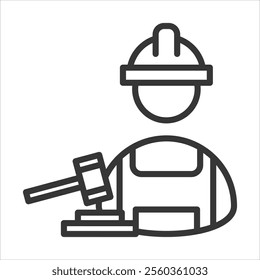 Labour Law Outline Icon Vector Illustration