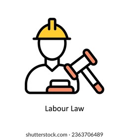 Labour Law vector Filled outline Icon Design illustration. Human Resources Symbol on White background EPS 10 File 