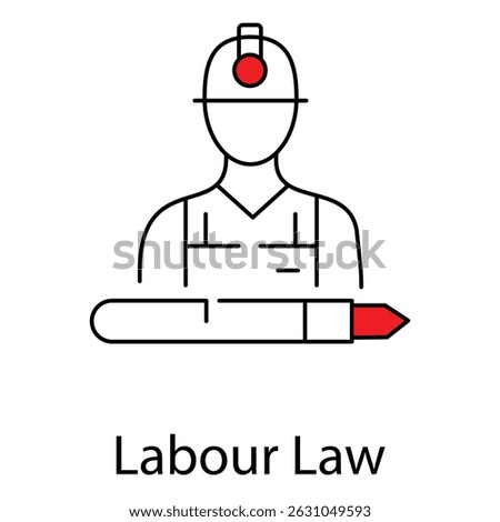 Labour Law vector Icon design Representing Workers' Legal Rights