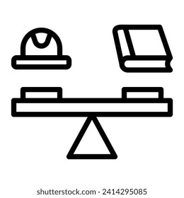 Diseño de iconos de línea de vectores de ley laboral