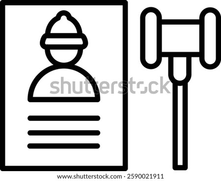Labour Law Vector Line Icon Design