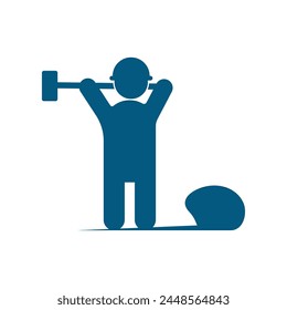 Labour logo vector illustration . Constructor worker icon. Engineer builder symbol.