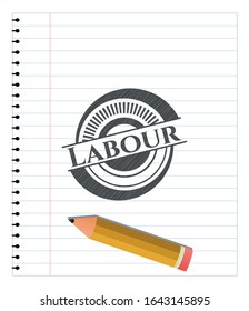 Labour  pencil effect. Vector Illustration. Detailed.
