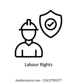 Labour Rights vector  outline Icon Design illustration. Human Resources Symbol on White background EPS 10 File 